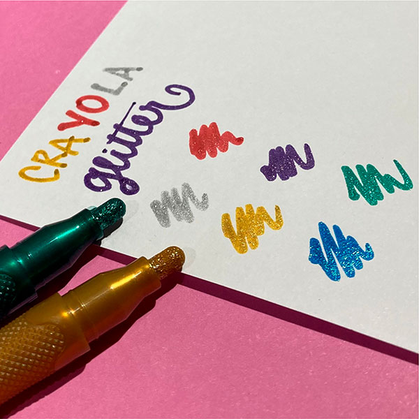 Vista adicional de Marcadores Crayola Glitter — Set de 6