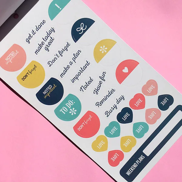 Block de Stickers para Planner Adix — 6 hojas