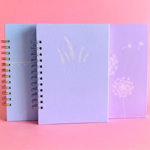 Libreta Trilogía Pastel A5 en diseños Baby Blue, Diente de León y Lavanda