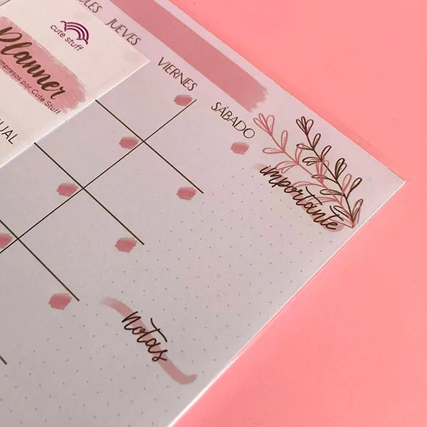 Planner Mensual A4 Rosado — 20 hojas