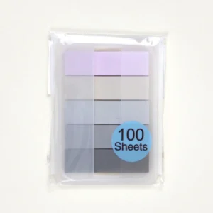 Banderitas flecha pastel y grises con caja dispensadora de 100 hojas