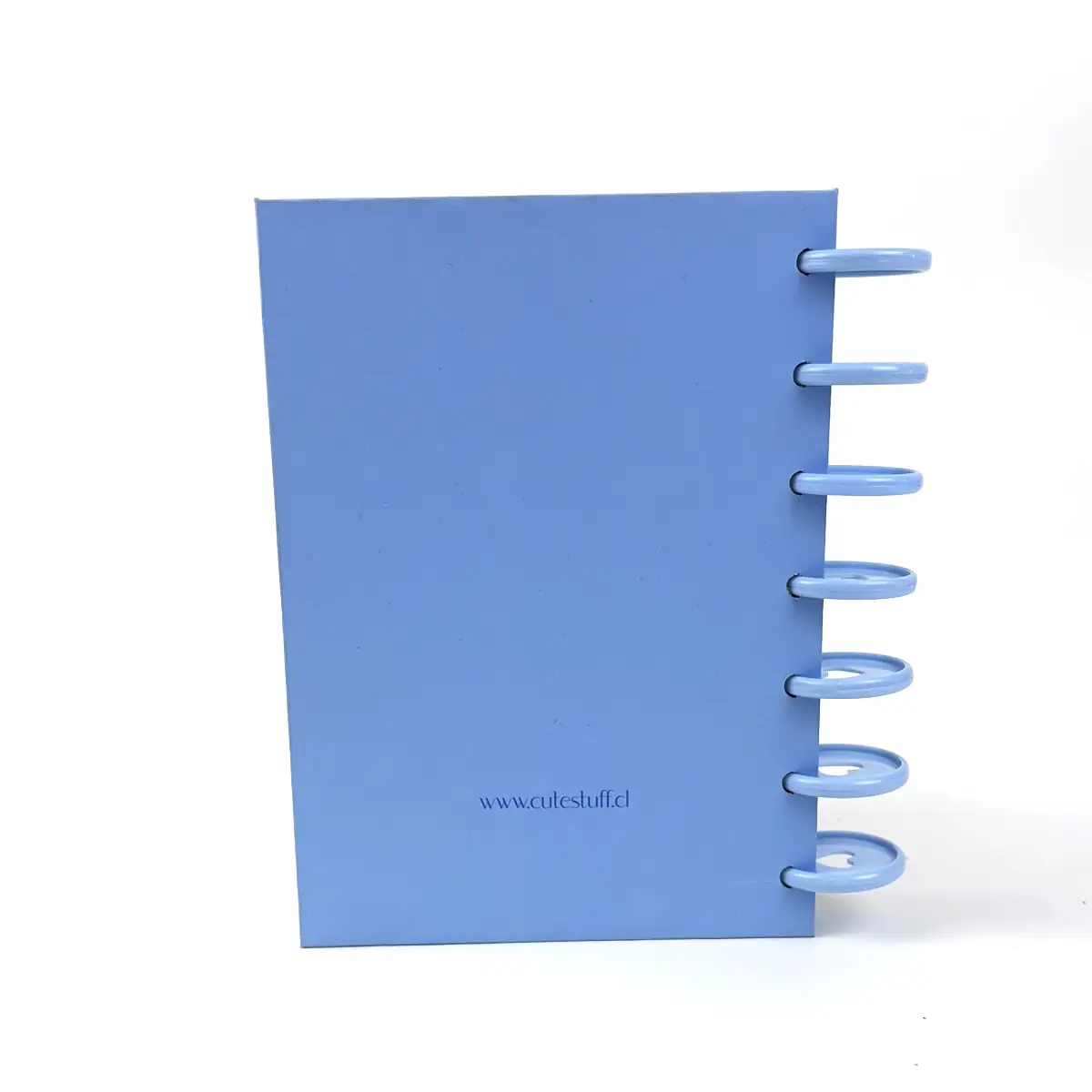 Contraportada azul de Libreta B6 Paws con discos laterales