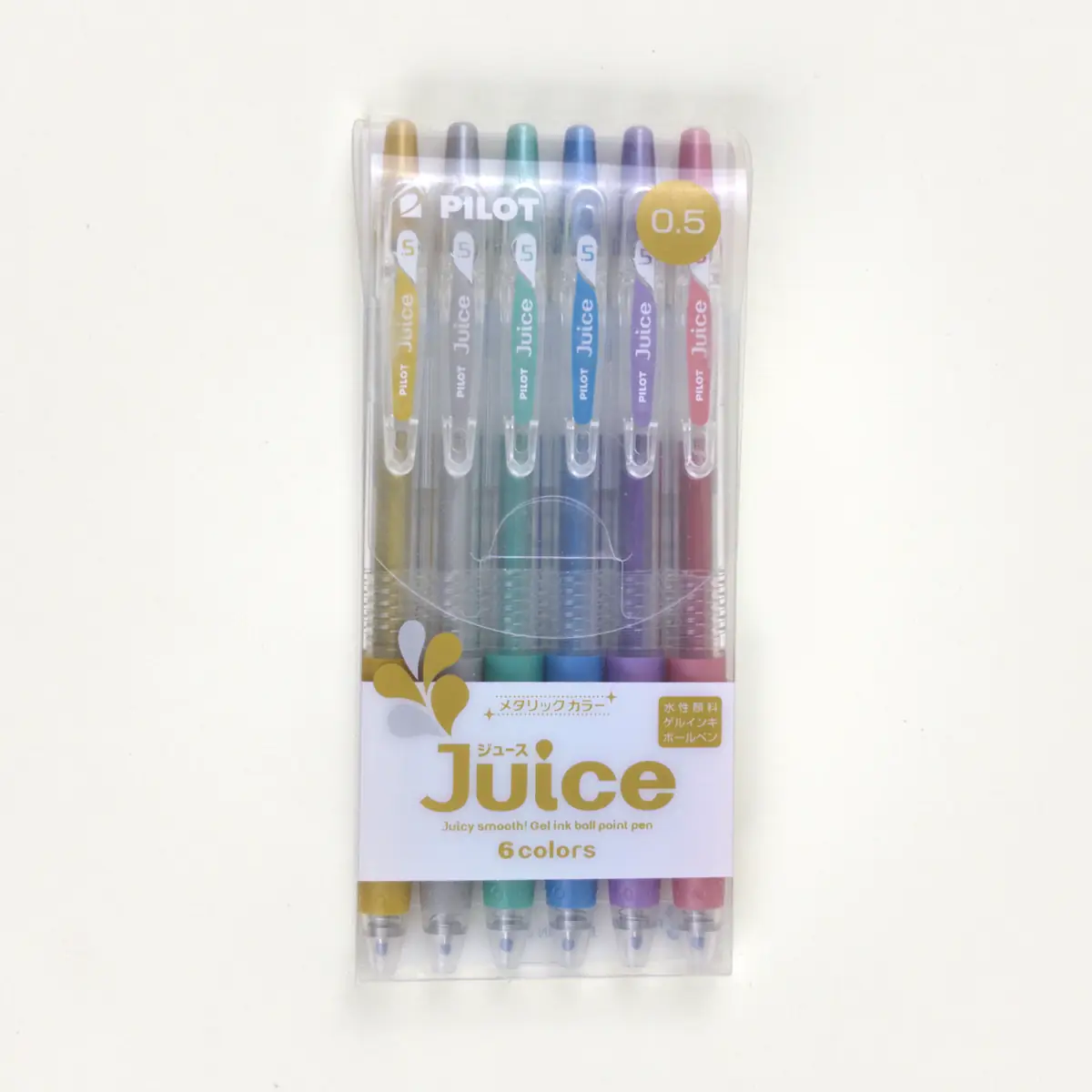 Lápices gel Pilot Juice Metallic 0,5 mm en set de 6