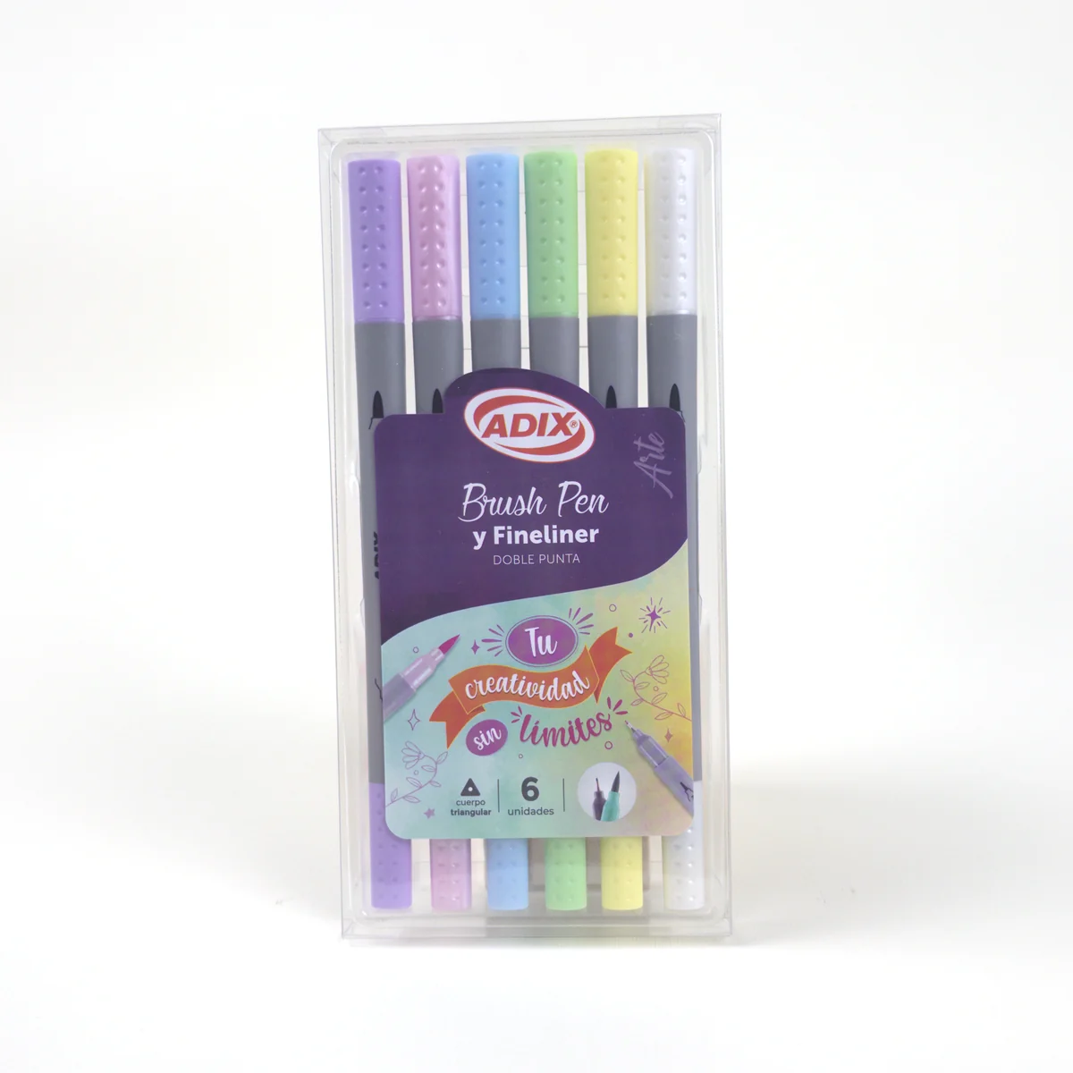 Vista adicional de Adix Brush Pen & Fineliner Pastel — Set 6 Colores