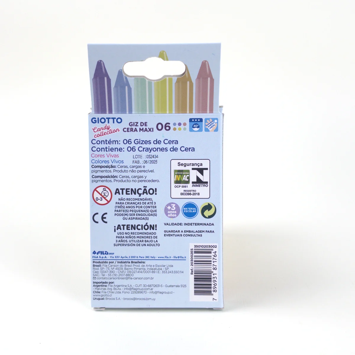 Vista adicional de Giotto Candy Collection Giz de Cera Maxi Pastel — Set 6 Colores