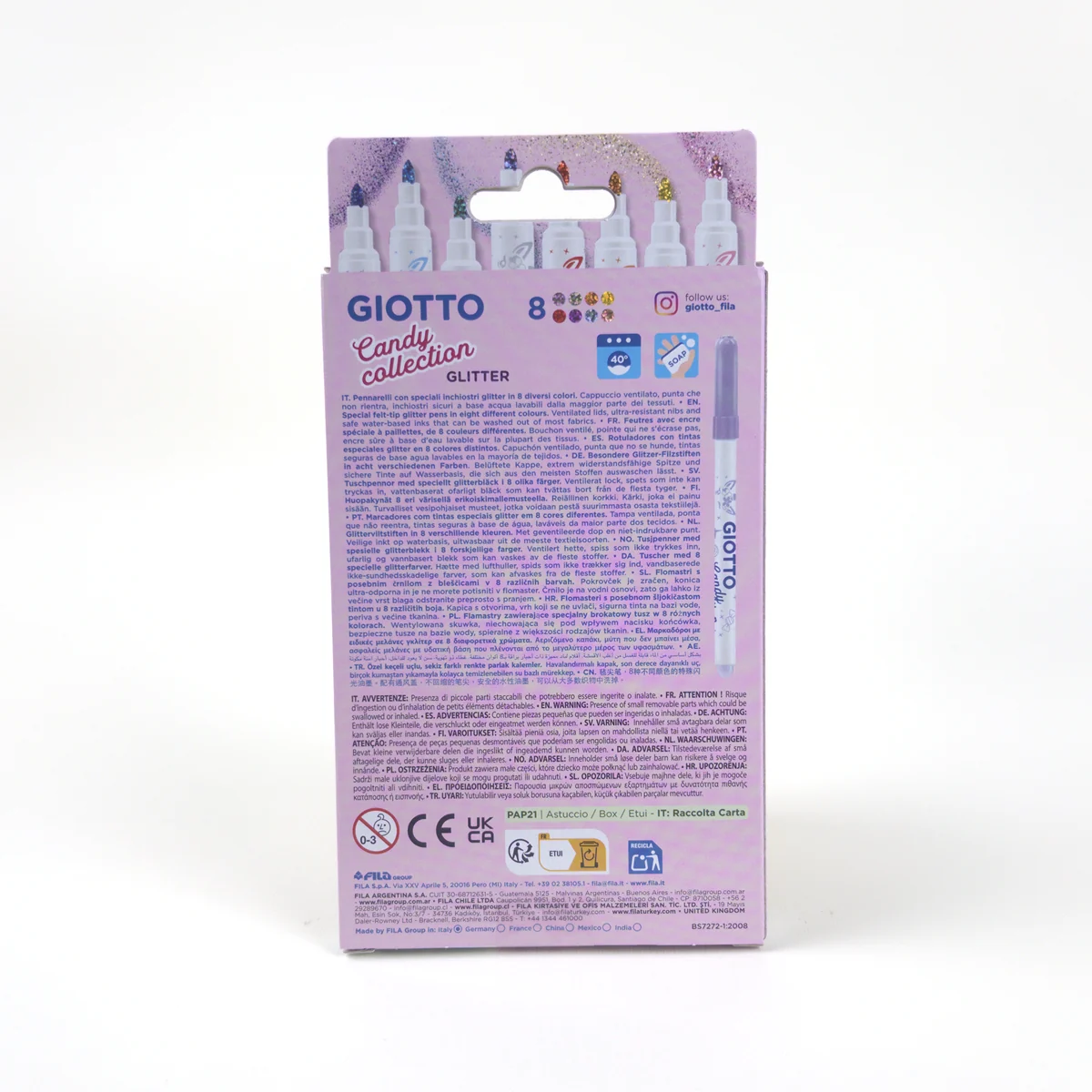 Vista adicional de Giotto Turbo Glitter Candy Collection — Set 8 Colores