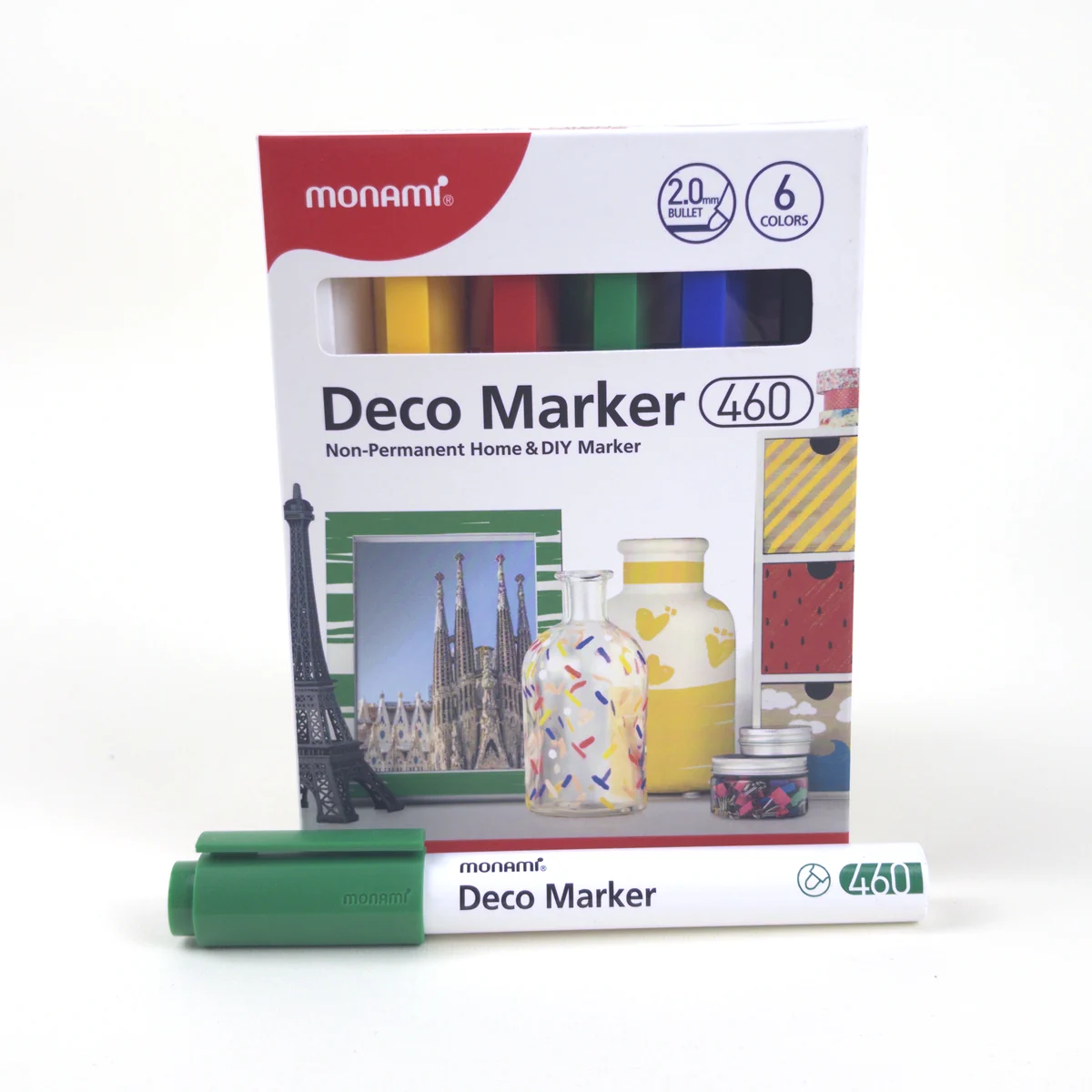 Vista adicional de Monami Deco Marker 460 Basic — Set 6 Colores