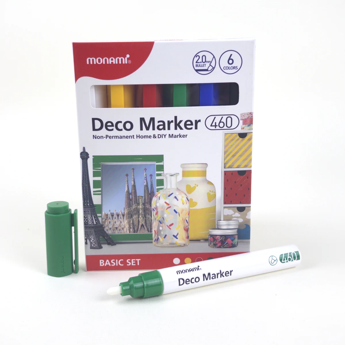 Vista adicional de Monami Deco Marker 460 Basic — Set 6 Colores
