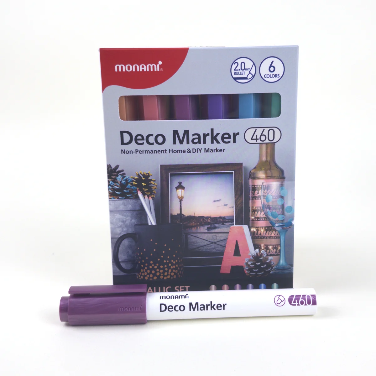 Vista adicional de Monami Deco Marker 460 Metallic — Set 6 Colores