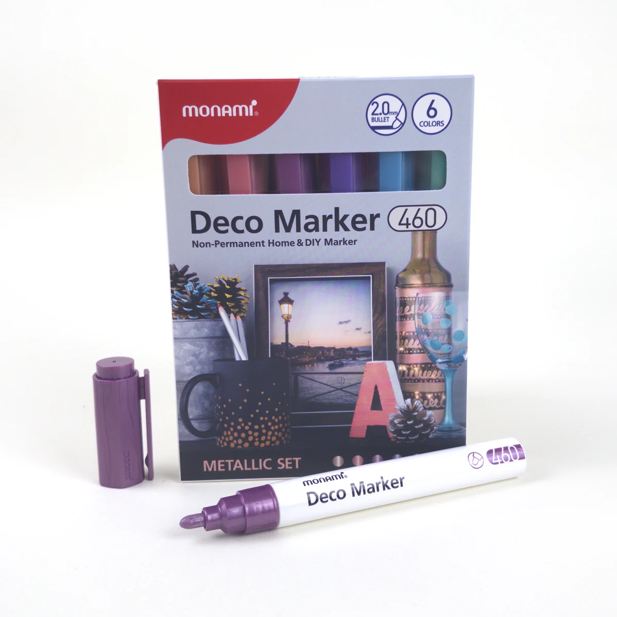 Vista adicional de Monami Deco Marker 460 Metallic — Set 6 Colores