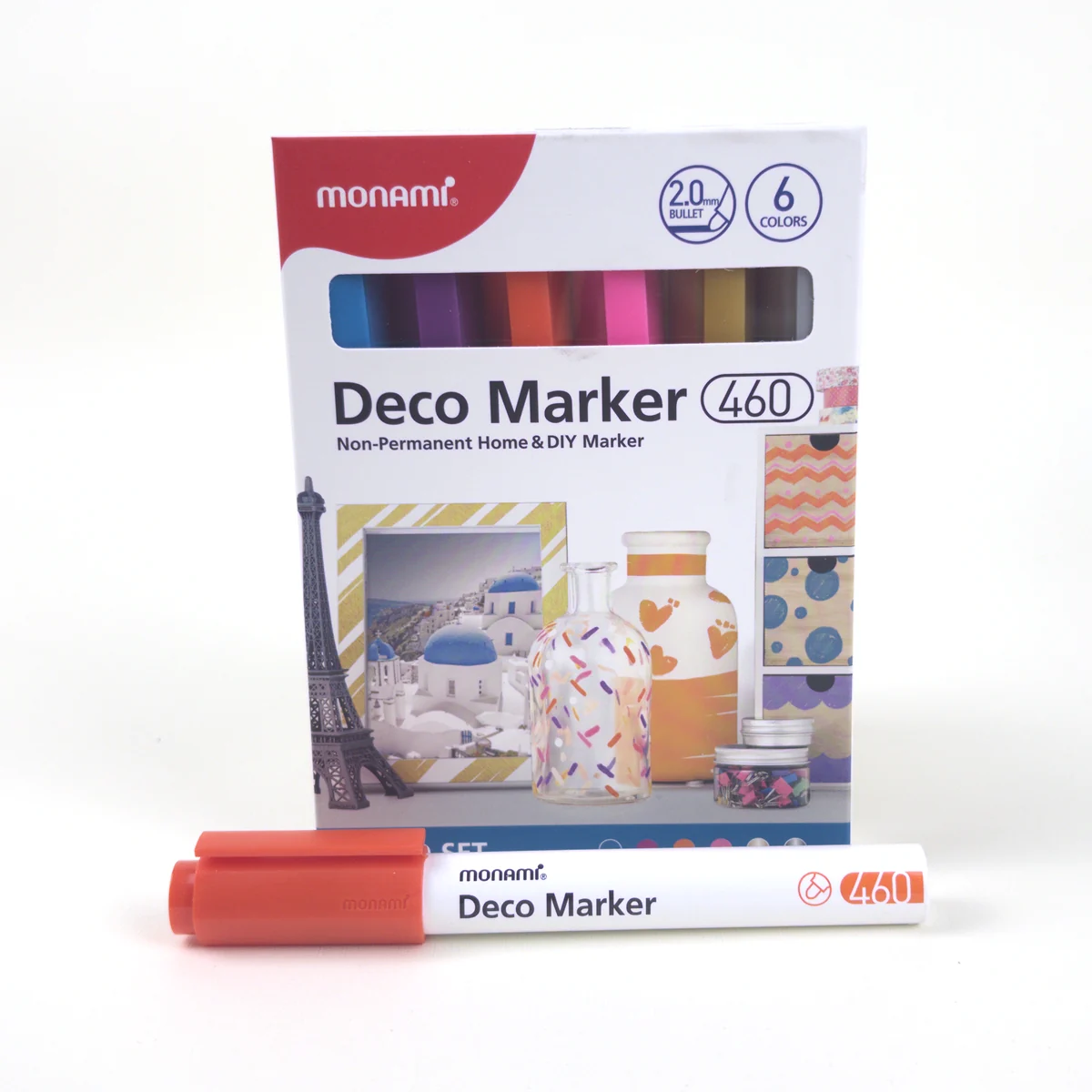 Vista adicional de Monami Deco Marker 460 Vivid — Set 6 Colores