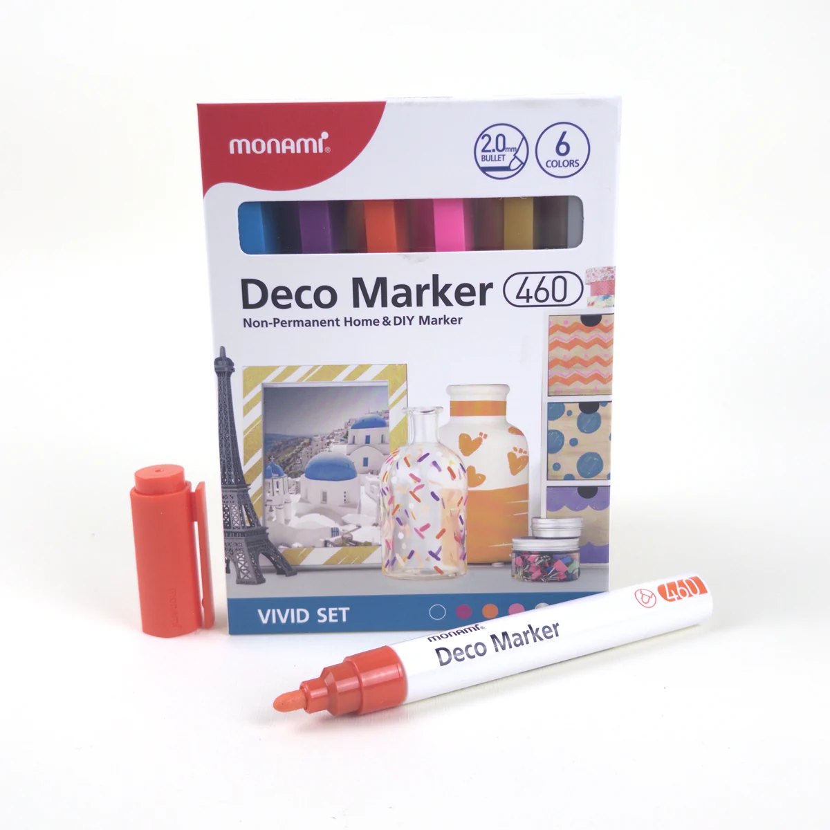 Vista adicional de Monami Deco Marker 460 Vivid — Set 6 Colores