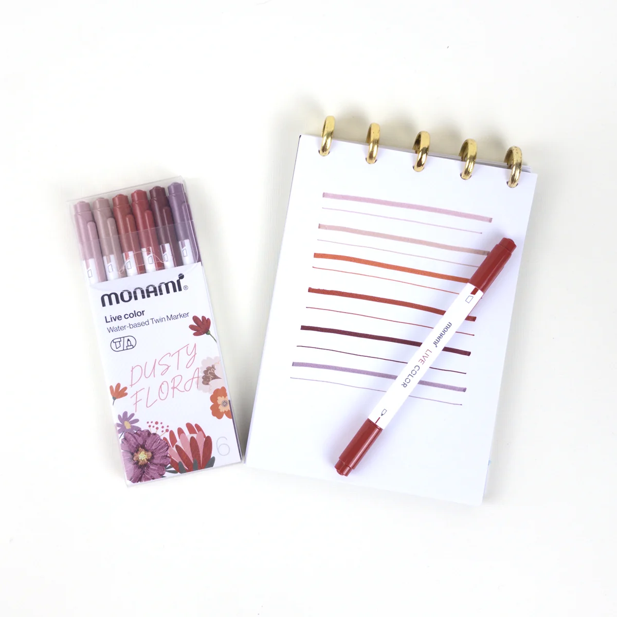 Vista adicional de Monami Live Color Dusty Flower — Set 6 Colores