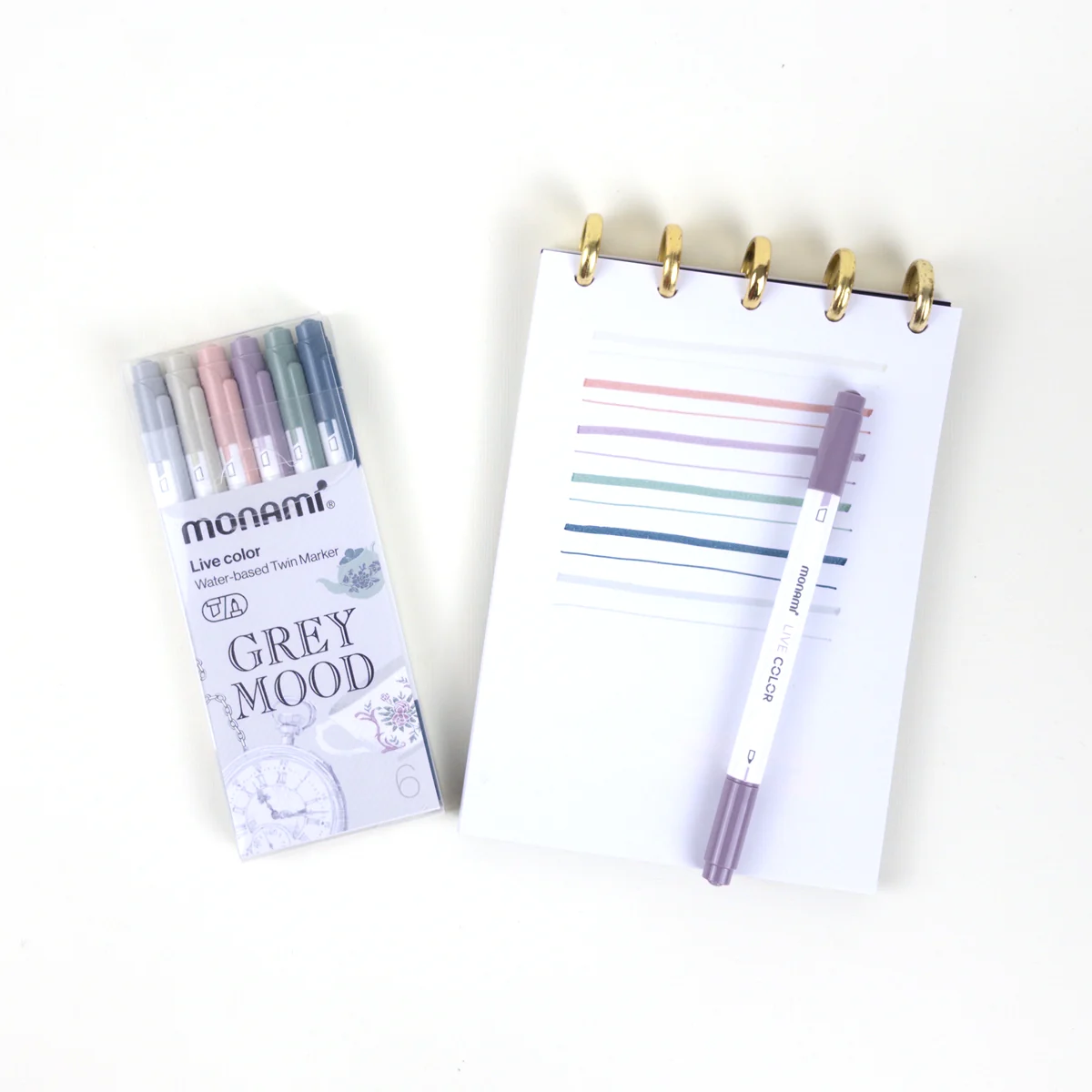 Vista adicional de Monami Live Color Grey Mood — Set 6 Colores