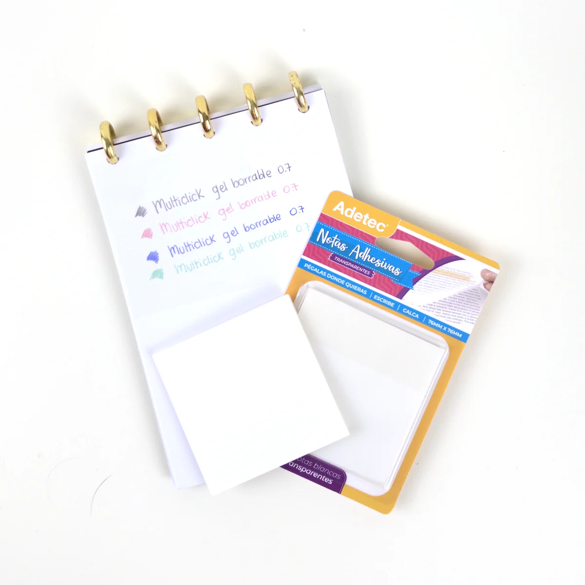 Notas Adhesivas Transparentes Adetec 76 × 76 mm